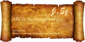 Ján Szilveszter névjegykártya
